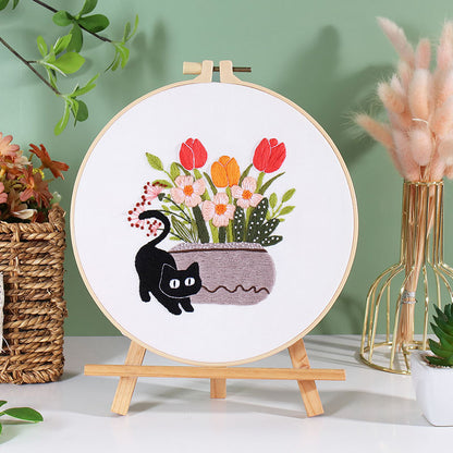 🐈 Purr & Petals DIY Embroidery Kit