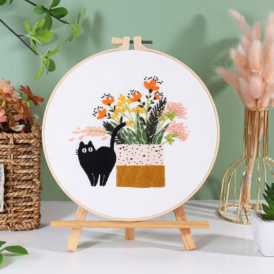 🐈 Purr & Petals DIY Embroidery Kit
